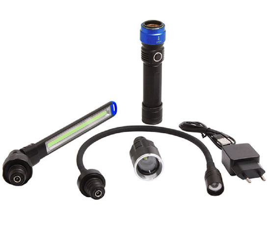 Billede af FLAIR LYGTE 3-I-EN LYGTEHOVED,SNAKE LIGHT, TYND JUSTERBAR LYGTE INCL LADER SAMT USB KABEL 