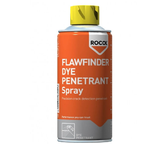 Billede af FLAWFINDER KAPPILARFARVE 
NR. 2 400 ML SPRAY ROCOL NDT RØD FARVE TIL DETEK. AF
REVNER