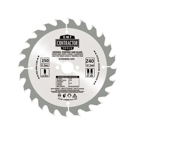 Billede af CMT CONTRACTOR RUNDSAVKLINGE 250 MM Z40