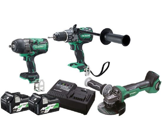 Billede af HIKOKI KOMBIPAKKE 36V - MULTIVOLT
BESTÅR AF :
BORESKRUEMASKINE DS36DA
SLAGNØGLE WR36DB - 1/2"
VINKELSLIBER G3613DA
2 STK. 36V BATTERIER, LYNLADER OG 3 STAPELKASSER.