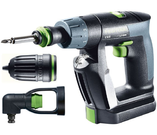 Billede af FESTOOL AKKU BOREMASKINE 10,8 CXS li S1,3 set  PLUS SÆT MED VINKELFORSATS