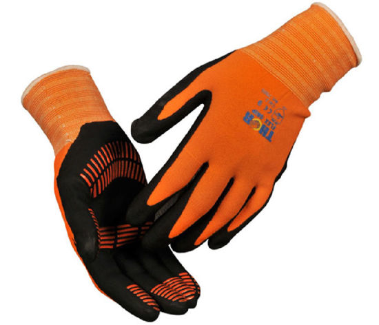 Billede af HANDSKE THOR FLEX GRIP STR.7-11 M/NITRILBELÆGNING ORANGE /SORT