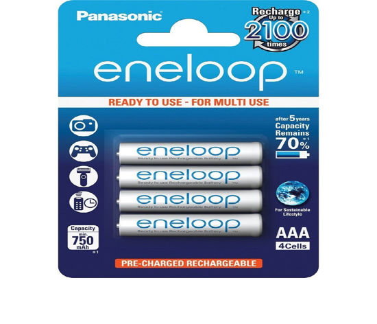 Billede af BATTERI PANASONIC ENELOOP GENOPLADELIG 750 MAH  AAA PK A 4 STK 