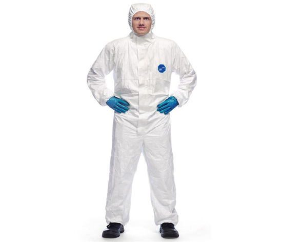 Billede af TYVEK BESKYTTELSESDRAGT CLASSIC PLUS CE-GODKENDT CAT. III TYPE 4-5-6 M/HÆTTE
STR. S-XXXL
