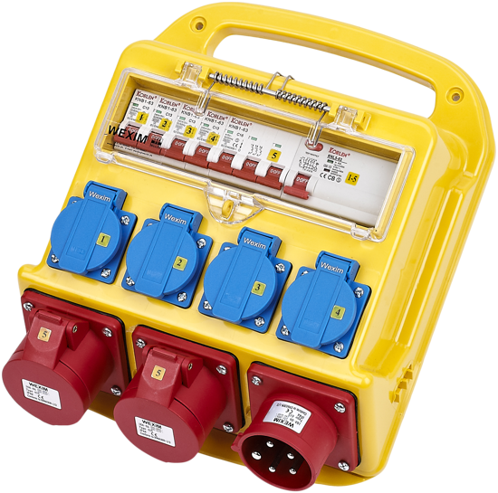 Billede af BYGGESTRØMSTAVLE 16 A. 2 X 400 V. UDTAG + 4 X 230 V.