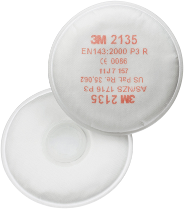 Billede af 3M FILTER 2135 P3 TIL 6000 SERIE FASTE OG VÆSKEFORMIGE PARTIKLER - 10 PAR I HEL KRT. - PRISEN ER 1 PAR.