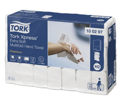 Billede af TORK H2 HÅNDKLÆDEARK XPRESS COMFORT 4 FOLD 34 X 21,2 CM - 21 X 100 STK ( 150300 )