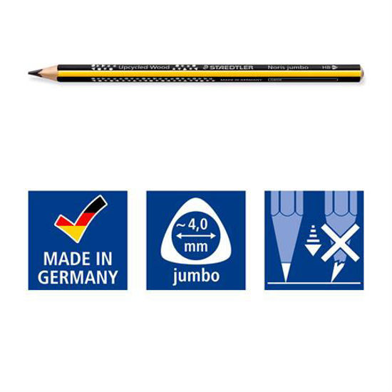 Billede af BLYANT STAEDTLER 119 TRIPLUS JUMBO SORT/GUL TREKANTET