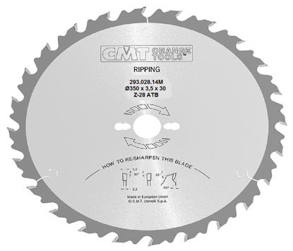 Billede af RUNDSAVKLINGE CMT 350 MM HM
3,5X30 28 T   TIL SAVNING PÅ LANGS