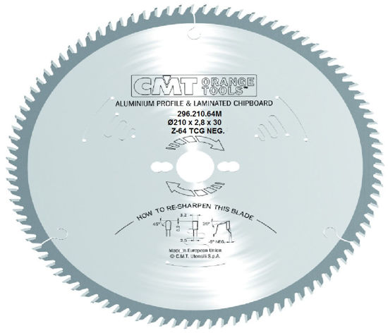 Billede af RUNDSAVKLINGE CMT 210 MM HM
2,8X30  64 T  NEG