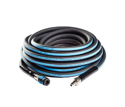 Billede af TRYKSLANGE SUPERSOFT 3/8" ARMERET 20 M. M/KOBLING OG SIKKERHEDSNIPPEL