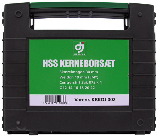 Billede af DJ KERNEBOR SÆT 7 DELE. 12-14-16-18-20-22 MM. M/CENTERTAP I PLASTKUFFERT. ( KBKDJ 002 )
