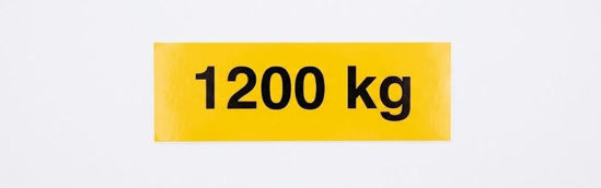 Billede af SKILT GUL 1200 KG SELVKLÆB 60X180 MM