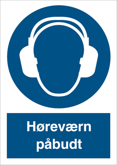 Billede af SKILT. PÅBUDT HØREVÆRN
SELVKL. STR 4 A
