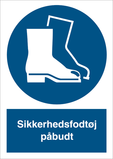 Billede af SKILT SIKKERHEDSFODTØJ PÅBUDT P 219 SELVKLÆBENDE